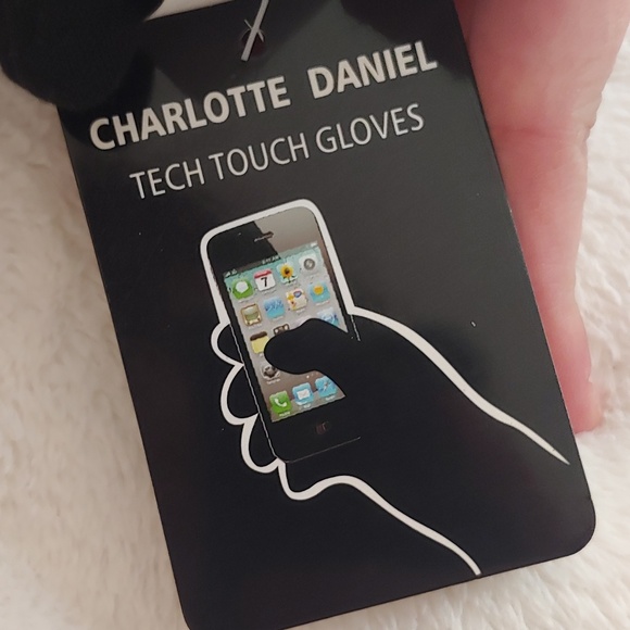 NWT Charlotte Daniel black tech touch gloves M/L - Picture 4 of 7